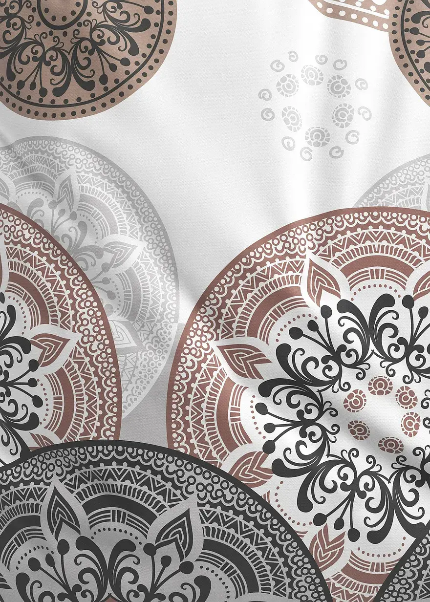 Bonprix Bettwäsche Mit Ornamenten Und Kreisen - Grau Linon