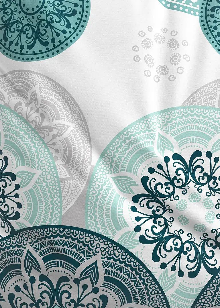 Bonprix Bettwäsche Mit Ornamenten Und Kreisen - Petrol Linon