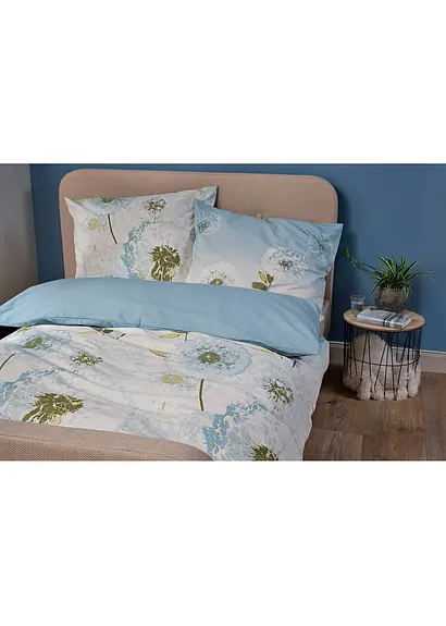 Bonprix Bettwäsche Mit Pusteblumenwiese - Hellblau Linon