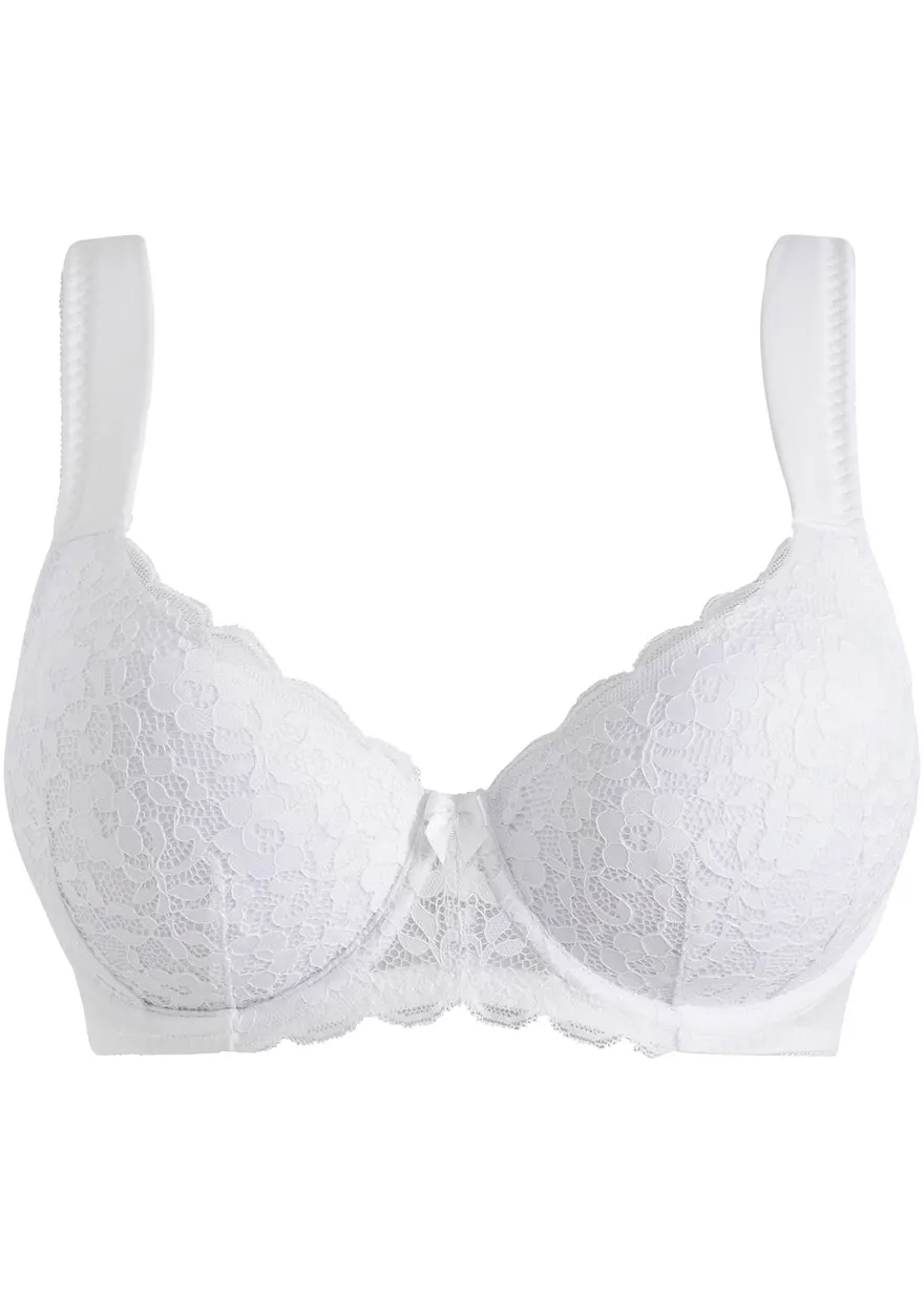 bonprix bezaubernder BH mit femininer Spitze - weiß Cup D
