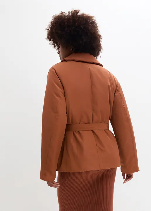 Bonprix Blazerjacke Mit Gürtel Und Taschen - Braun - Damen