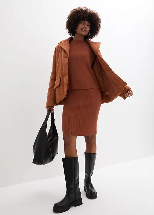 Bonprix Blazerjacke Mit Gürtel Und Taschen - Braun - Damen