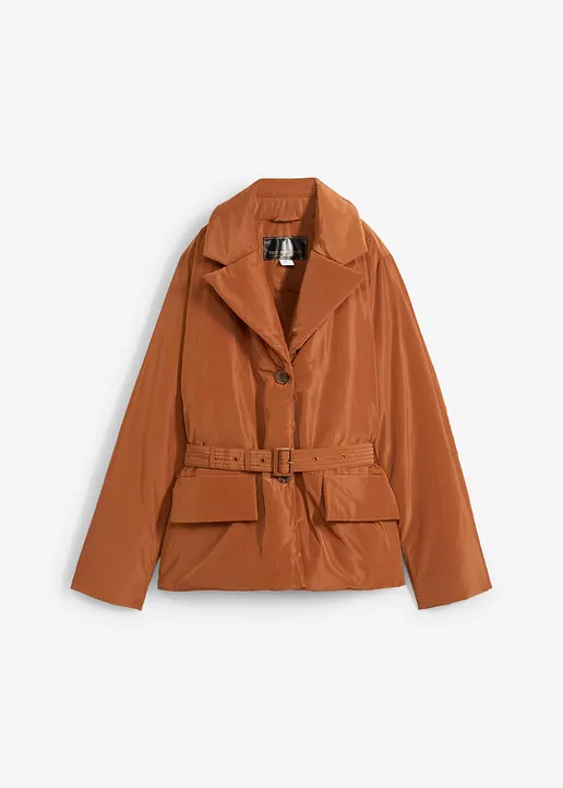 bonprix Blazerjacke mit Gürtel und Taschen - braun - Damen