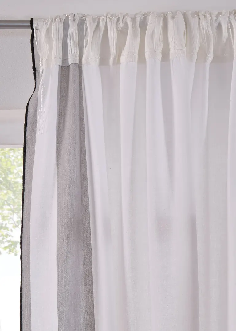 Bonprix Blickdichter Vorhang Aus Naturfaser - Grau Multifunktionsband