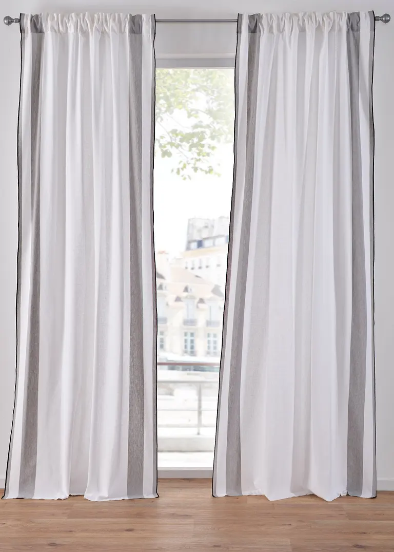 bonprix Blickdichter Vorhang aus Naturfaser - grau Multifunktionsband