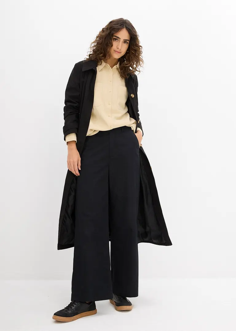 Bonprix Bluse Mit Aufgesetzten Taschen Und Knopfleiste - Beige