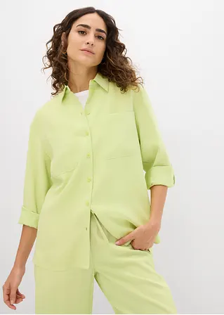 Bonprix Bluse Mit Aufgesetzten Taschen Und Knopfleiste - Grün
