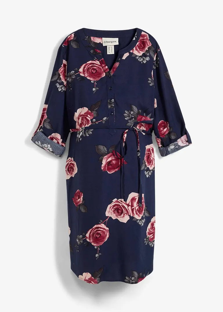 bonprix Blusenkleid für die Schwangerschaft und Stillzeit - blau - Damen