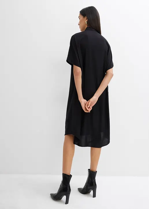 Bonprix Blusenkleid Mit Stehkragen Knopfleiste An Der Vorderseite Und Abgerundeter Saum