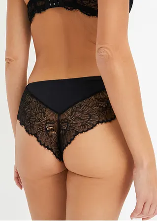 Bonprix Angenehmer Slip Mit Spitze - Schwarz - Damen