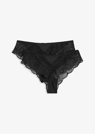 bonprix Angenehmer Slip mit Spitze - schwarz - Damen
