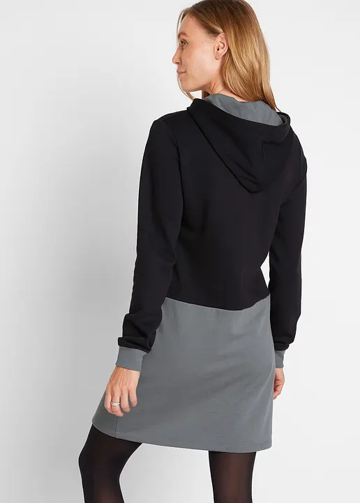 Bonprix Angenehmes Sweatkleid - Schwarz - Damen