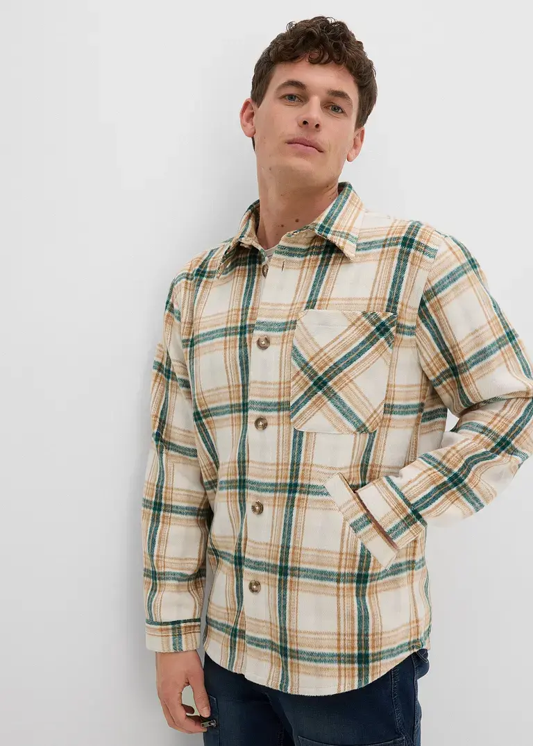 Bonprix Angesagtes Shaket In Wolloptik - Grün - Herren