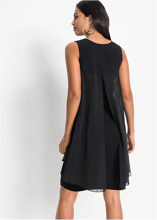 Bonprix Apartes Kleid Mit Pailletten - Schwarz - Damen
