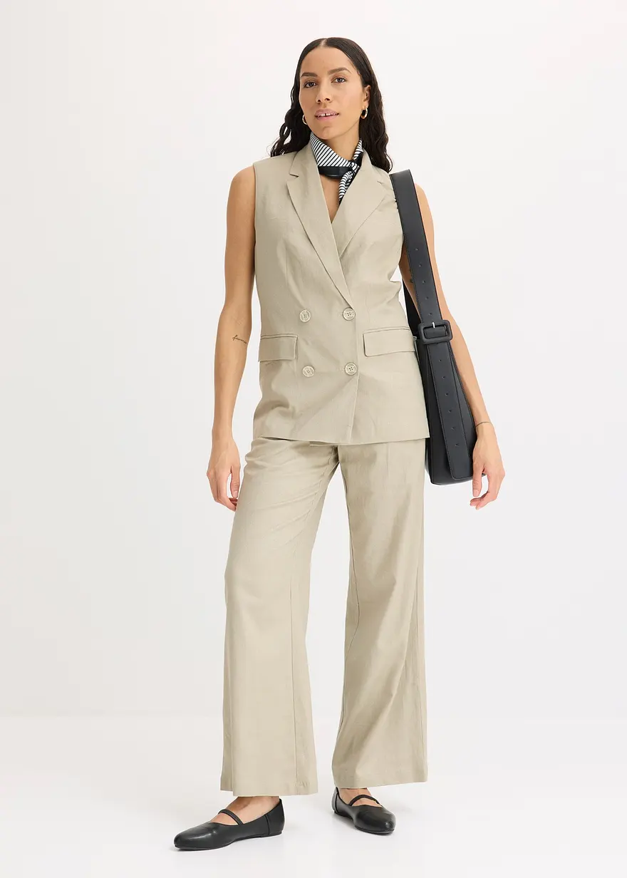 Bonprix Ärmelloser Und Zeitloser Blazer - Grün - Damen