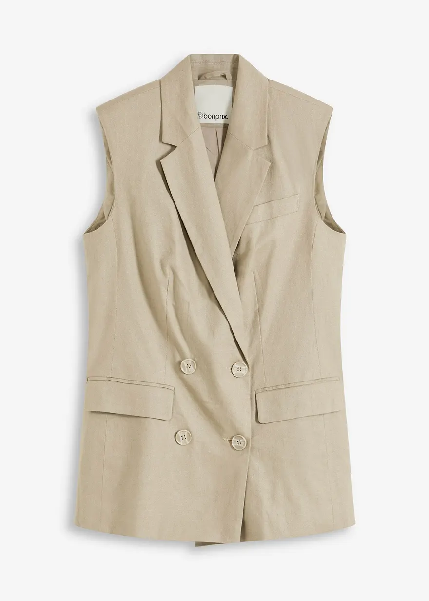 bonprix Ärmelloser und zeitloser Blazer - grün - Damen