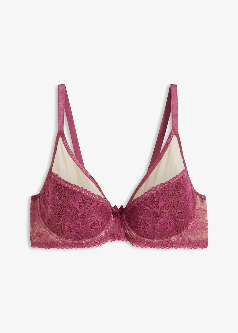 bonprix Attraktiver BH mit Spitze - lila Cup D - Damen