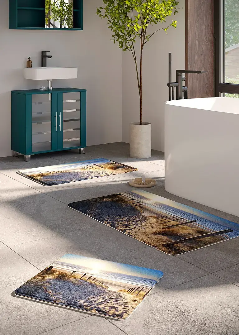 Bonprix Badematte Erzeugt Nordsee Feeling - Blau