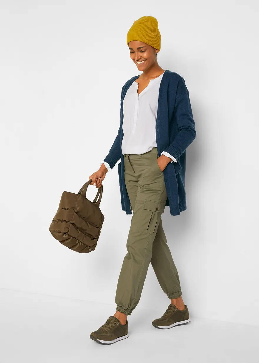 Bonprix Basic Strickjacke - Blau - Damen