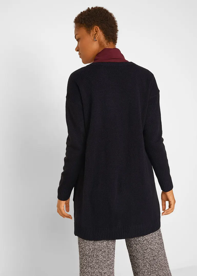 Bonprix Basic Strickjacke - Schwarz - Damen