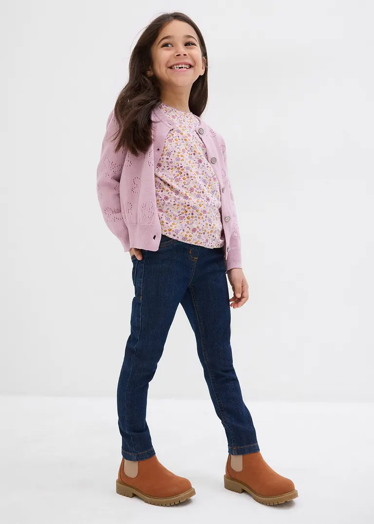 Bonprix Bequeme Mädchen Jeggings - Blau - Kinder