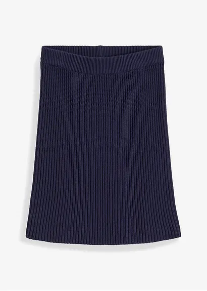 bonprix Bequemer Minirock aus Strick - blau - Damen