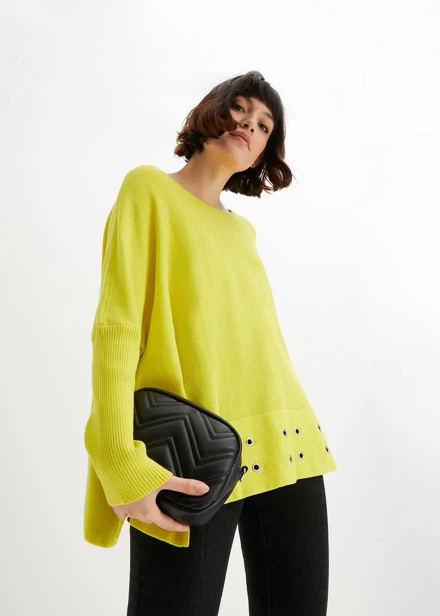 Bonprix Bequemer Oversize-Pullover - Grün - Damen