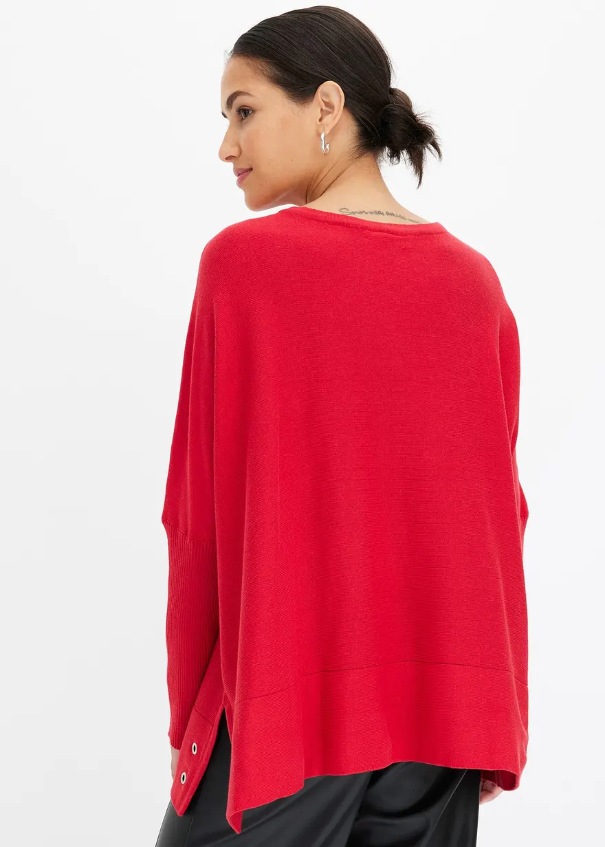 Bonprix Bequemer Oversize-Pullover - Rot - Damen