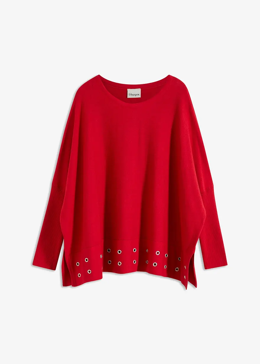 bonprix bequemer Oversize-Pullover - rot - Damen