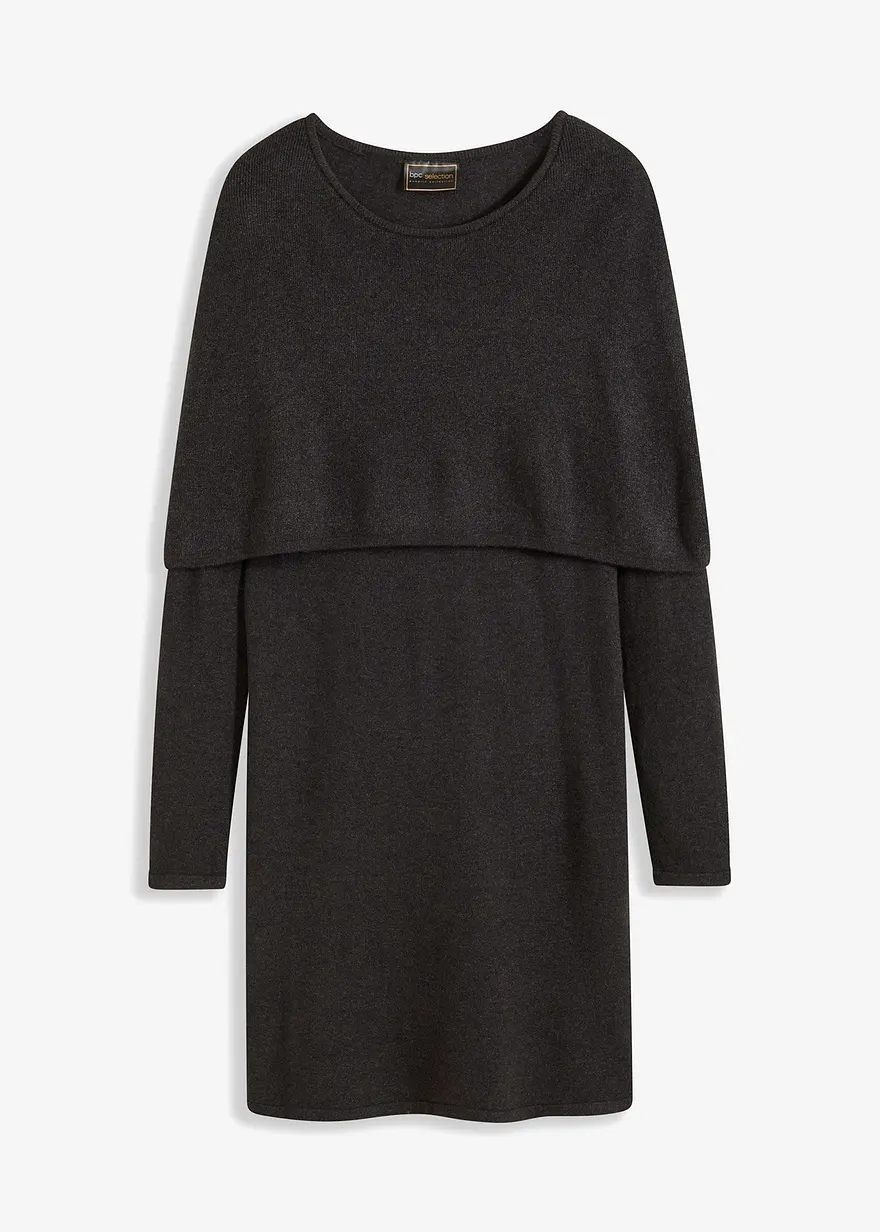 bonprix besonderes Strickkleid - grau - Damen