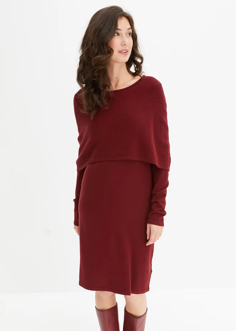 Bonprix Besonderes Strickkleid - Rot - Damen