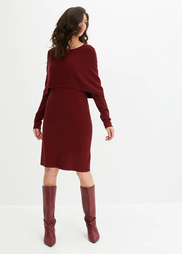 Bonprix Besonderes Strickkleid - Rot - Damen