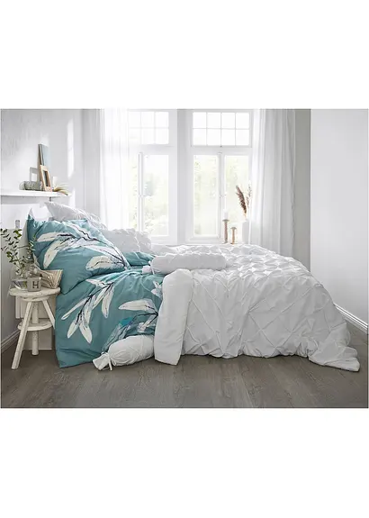 Bonprix Bettwäsche Mit Blättern Zweigen - Blau Linon