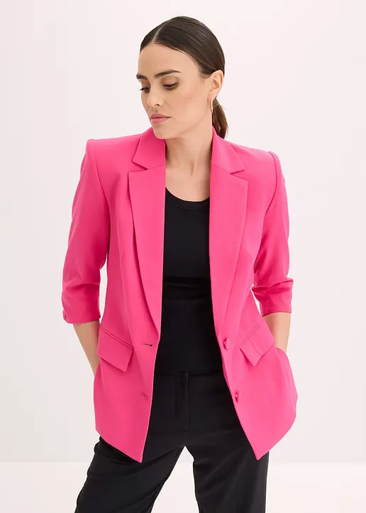 Bonprix Blazer Mit 3/4 Ärmel - Pink - Damen