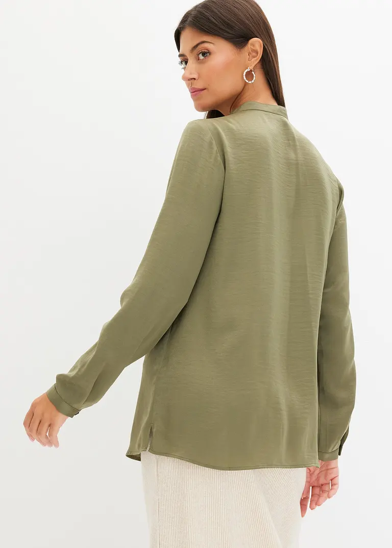 Bonprix Bluse Mit Brusttasche - Grün - Damen