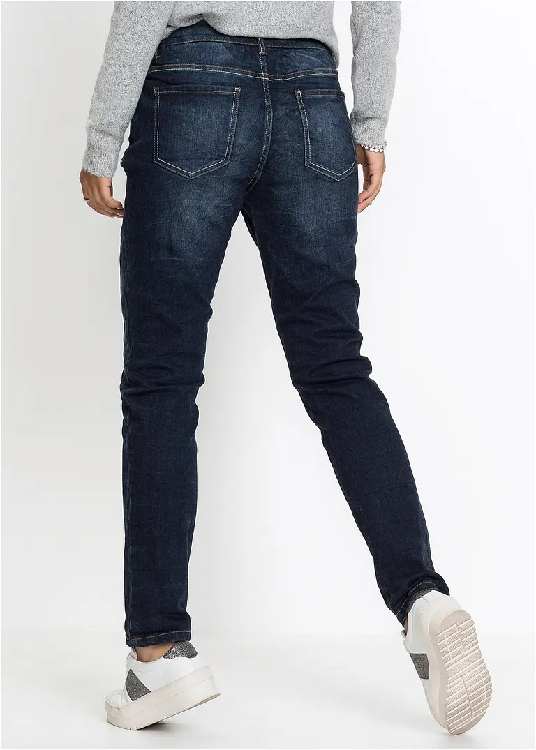 Bonprix Boyfriend-Jeans Mit Ziernähten - Blau - Damen