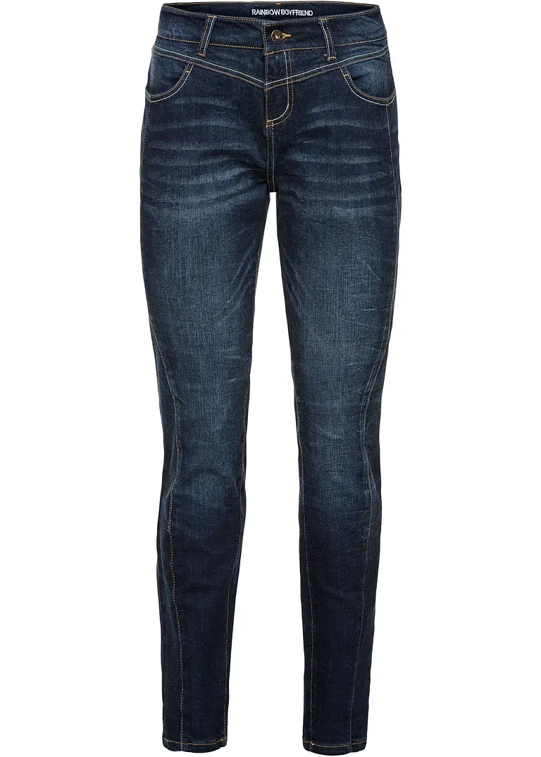 bonprix Boyfriend-Jeans mit Ziernähten - blau - Damen