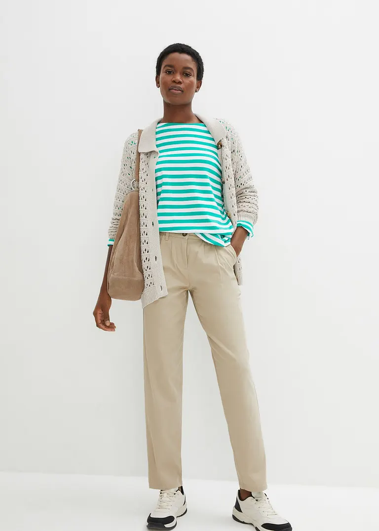 Bonprix Chinohose Aus Baumwolltwill - Beige - Damen