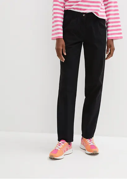 Bonprix Chinohose Aus Baumwolltwill - Schwarz - Damen