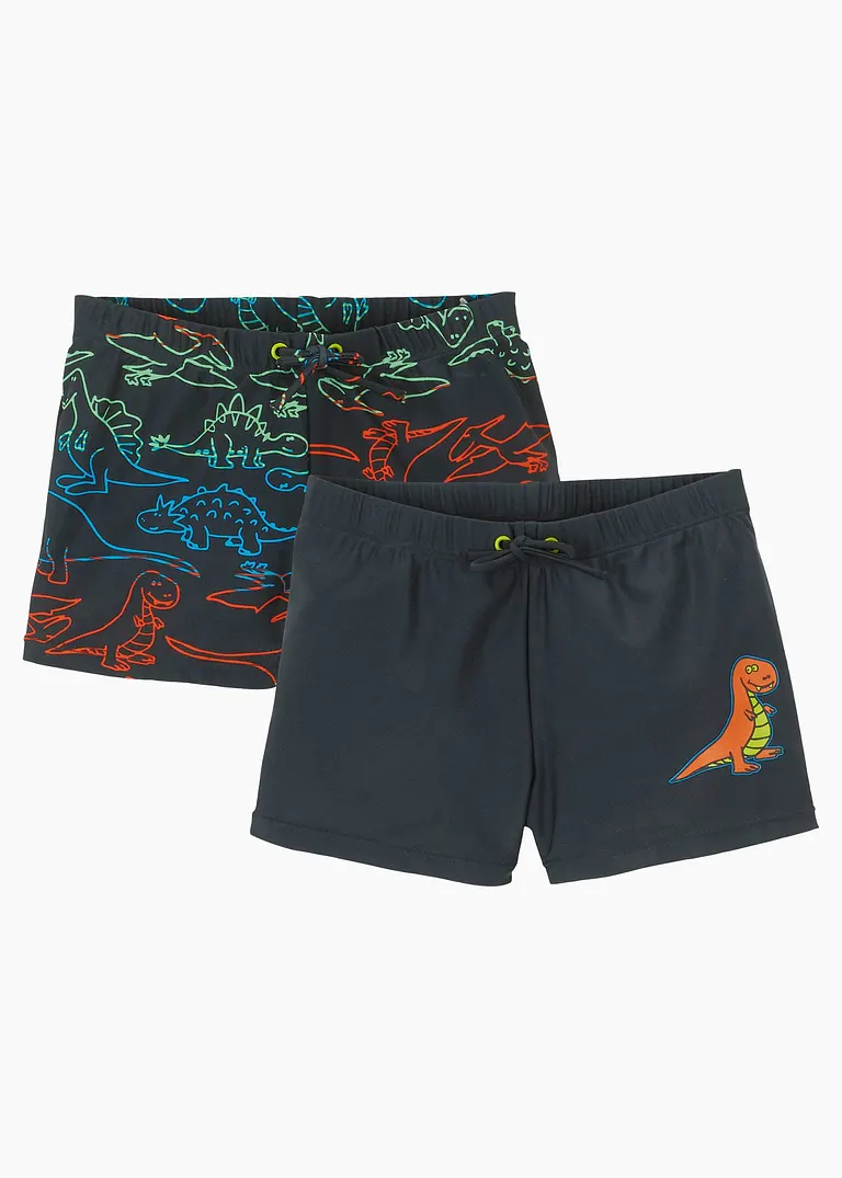 bonprix Coole Badeshorts mit Print - schwarz - Kinder