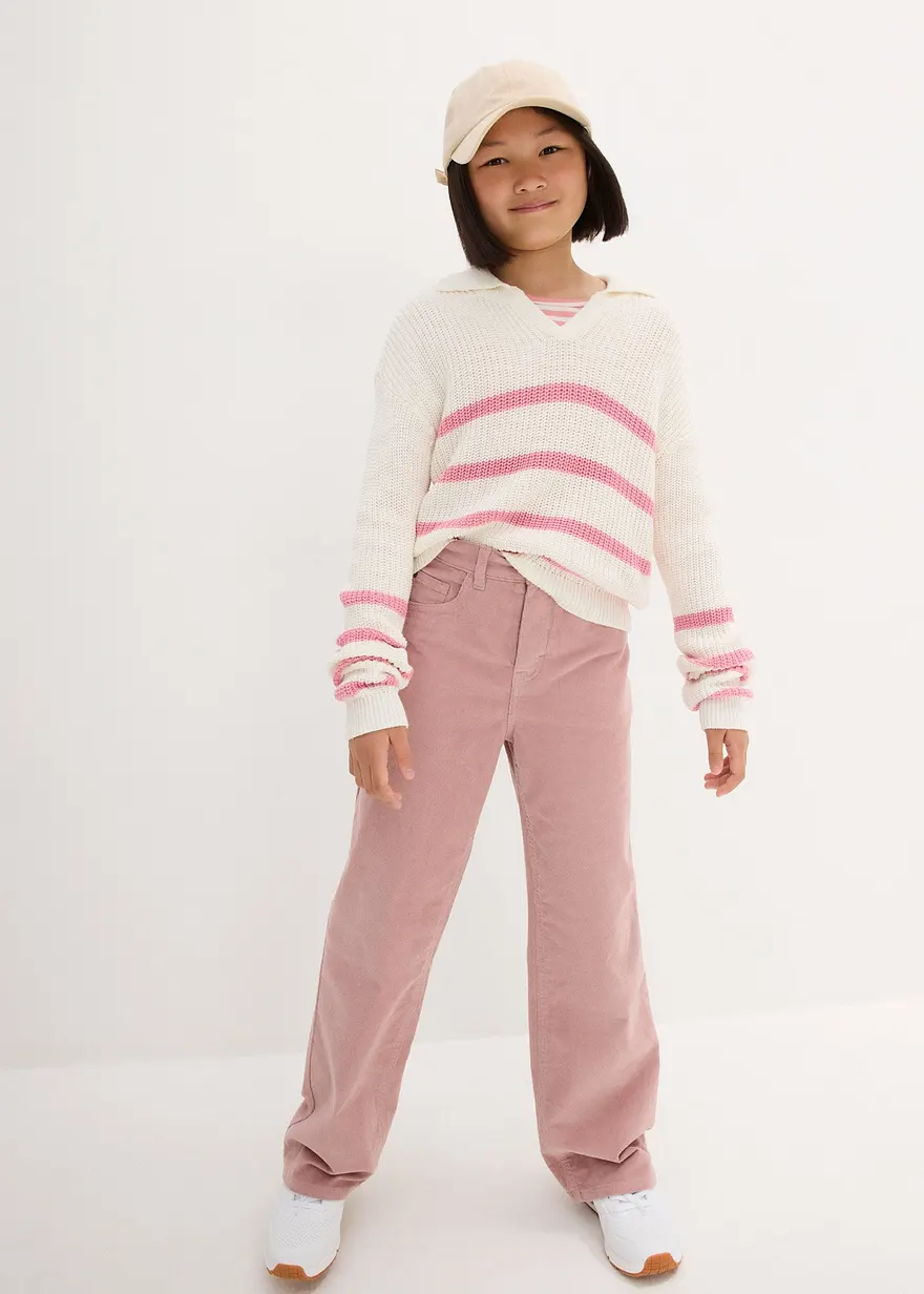 Bonprix Coole Mädchen Hose Aus Cord - Rosa - Kinder