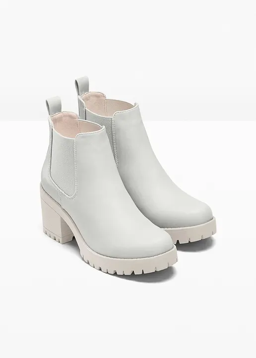 Bonprix Cooler Boot Mit Blockabsatz - Beige - Damen