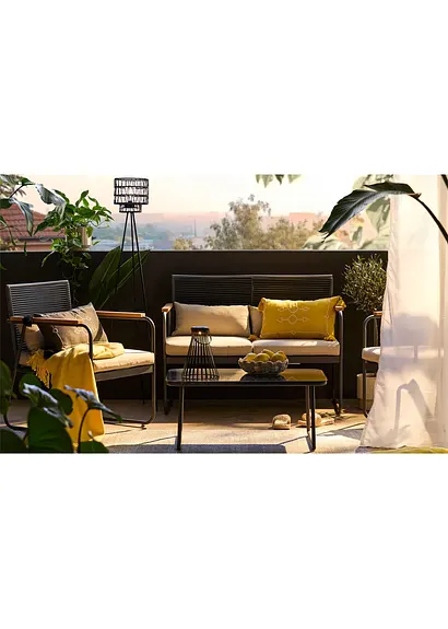 Bonprix Dekokissen Mit Stickerei Und Quasten - Gelb