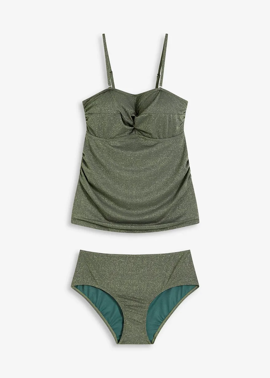 bonprix Edler Tankini mit Glitzergarn - oliv - Damen