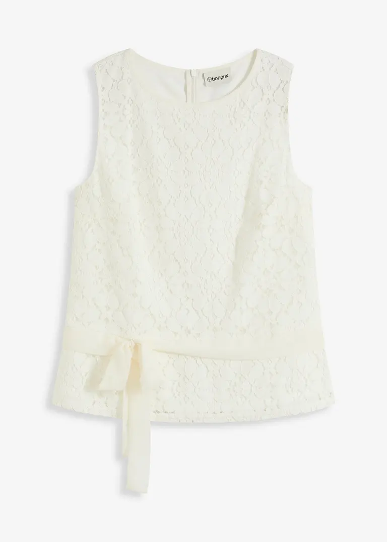Bonprix Edles Spitzen Top - Weiß - Damen