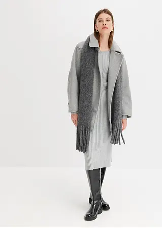 Bonprix Edles Strickkleid - Grau Regular - Damen