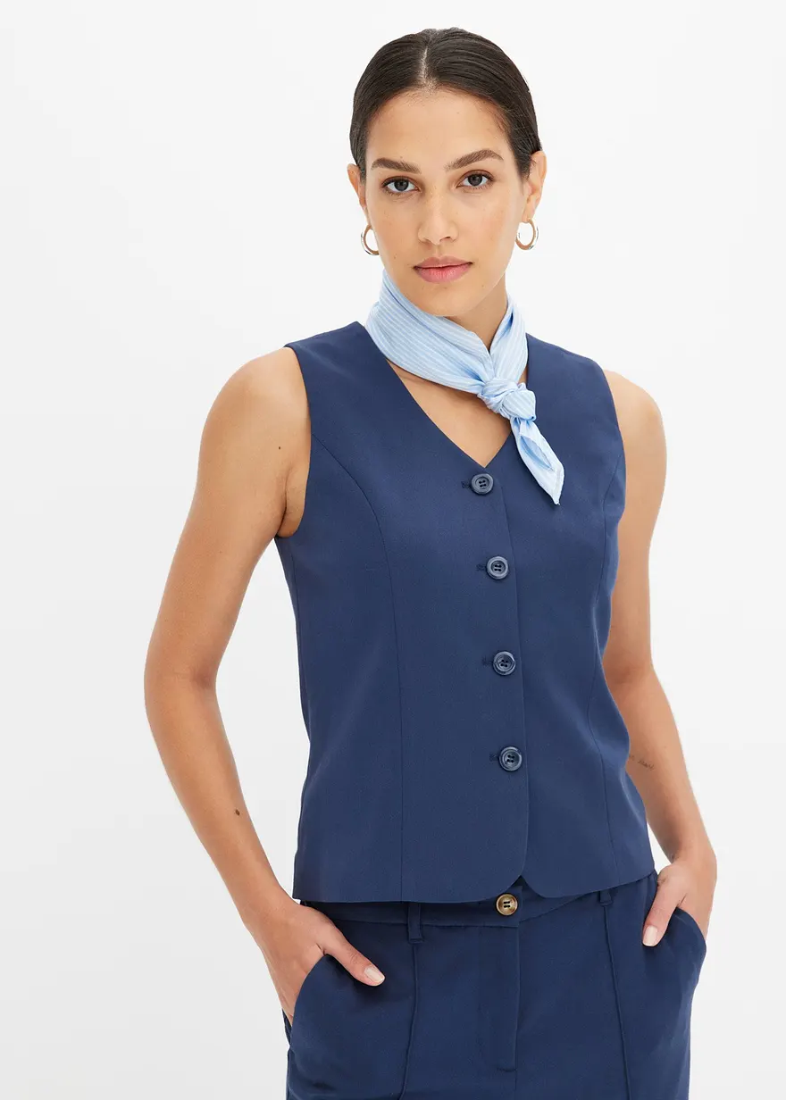 Bonprix Elegante Anzug Weste - Blau - Damen