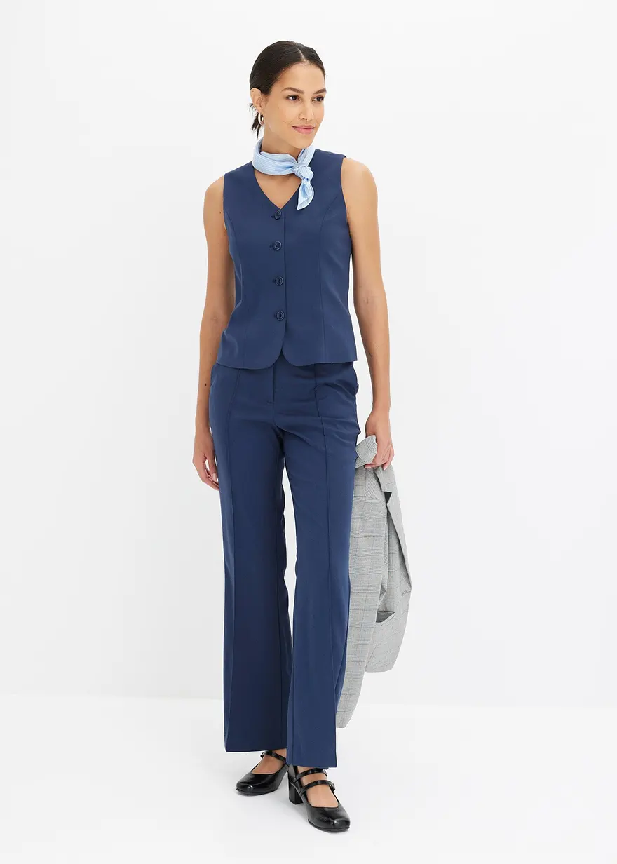 Bonprix Elegante Anzug Weste - Blau - Damen