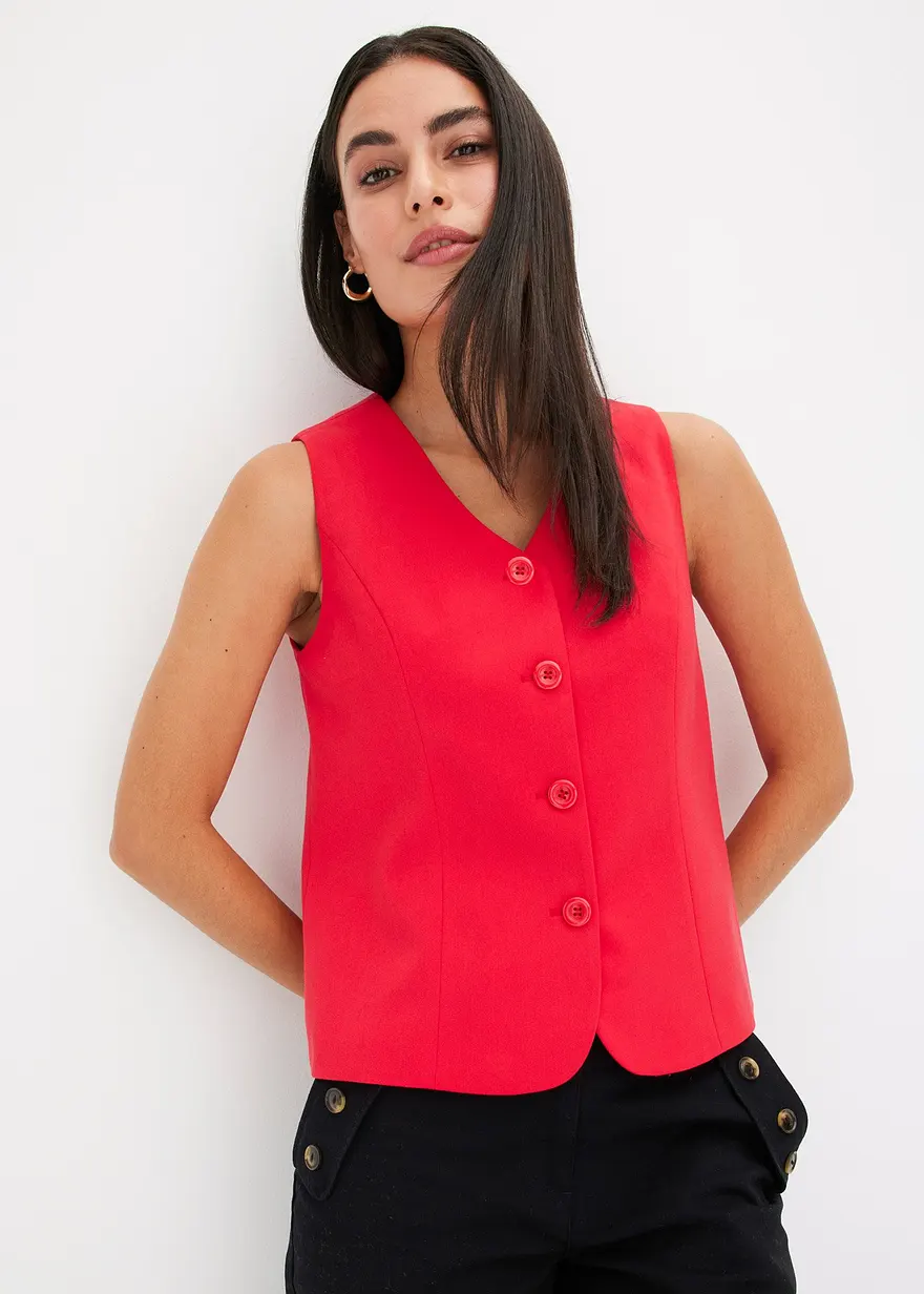 Bonprix Elegante Anzug Weste - Rot - Damen