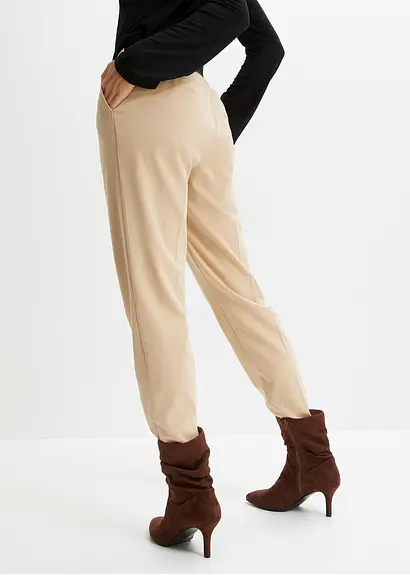 Bonprix Elegante Hose Mit Bügelfalte - Beige - Damen